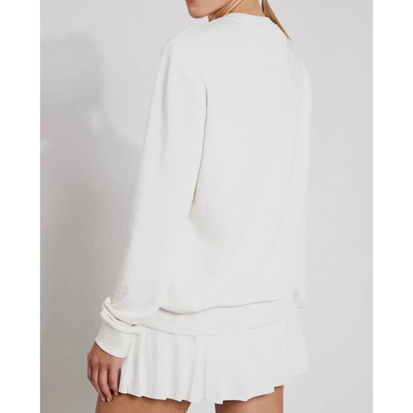 Reebok Women's Court Sport Pullover Crewneck Sweatshirt Off White Size Small - Picture 3 of 7